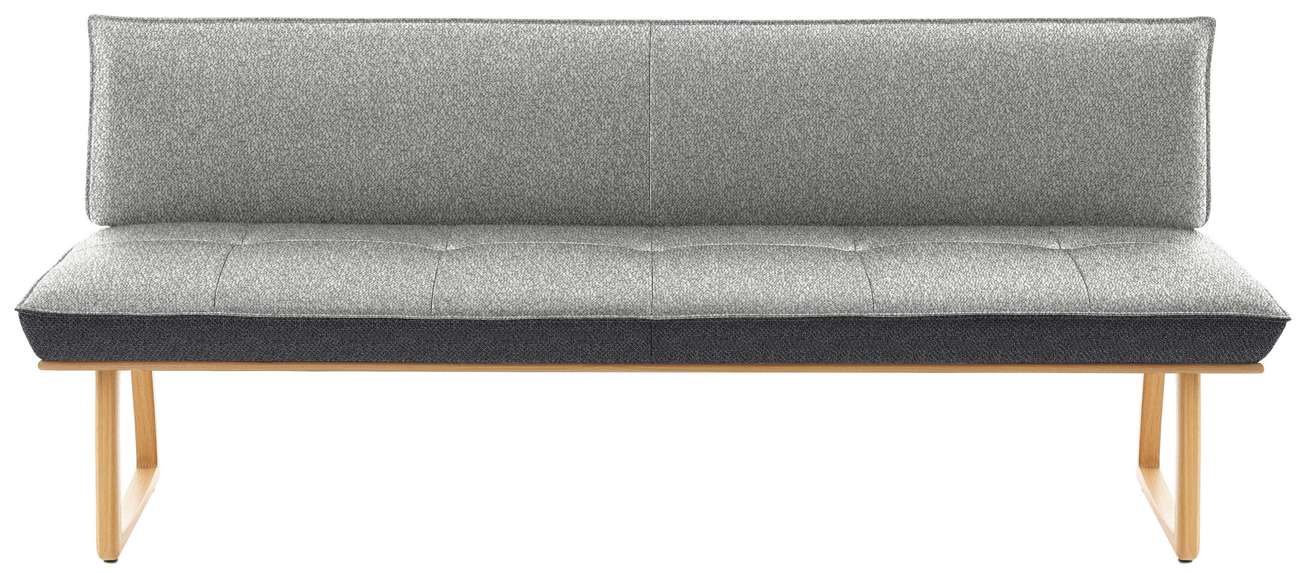 SITZBANK 214/88/66 cm  in Grau, Hellgrau, Wildeiche  - Wildeiche/Eichefarben, Design, Holz/Textil (214/88/66cm) - Koinor