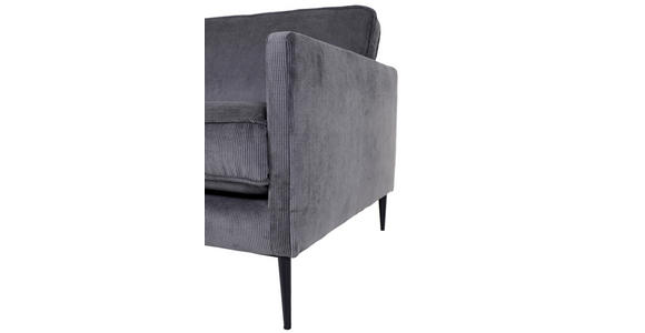 2-SITZER-SOFA in Cord Anthrazit  - Anthrazit/Schwarz, Design, Holz/Textil (175/64/85cm) - Ambia Home