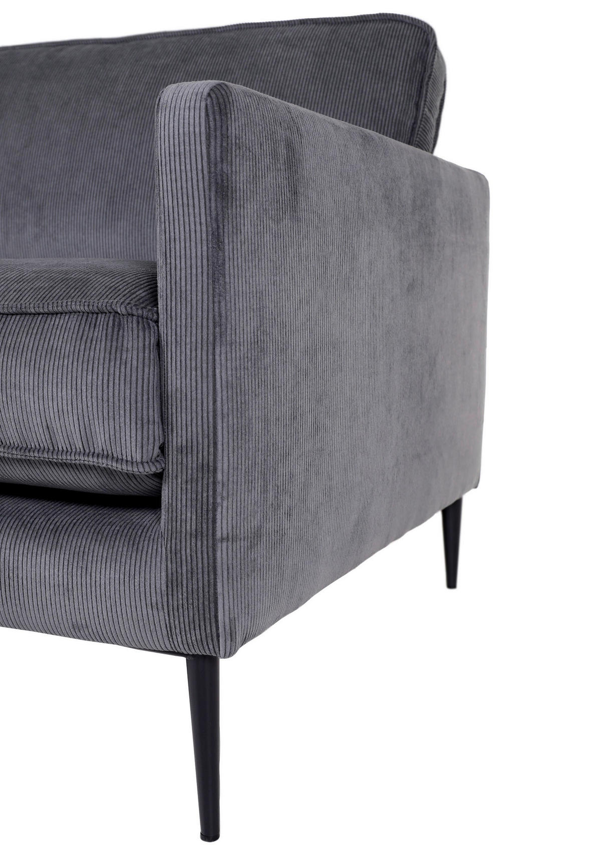 2-SITZER-SOFA in Cord Anthrazit  - Anthrazit/Schwarz, Design, Holz/Textil (175/64/85cm) - Ambia Home