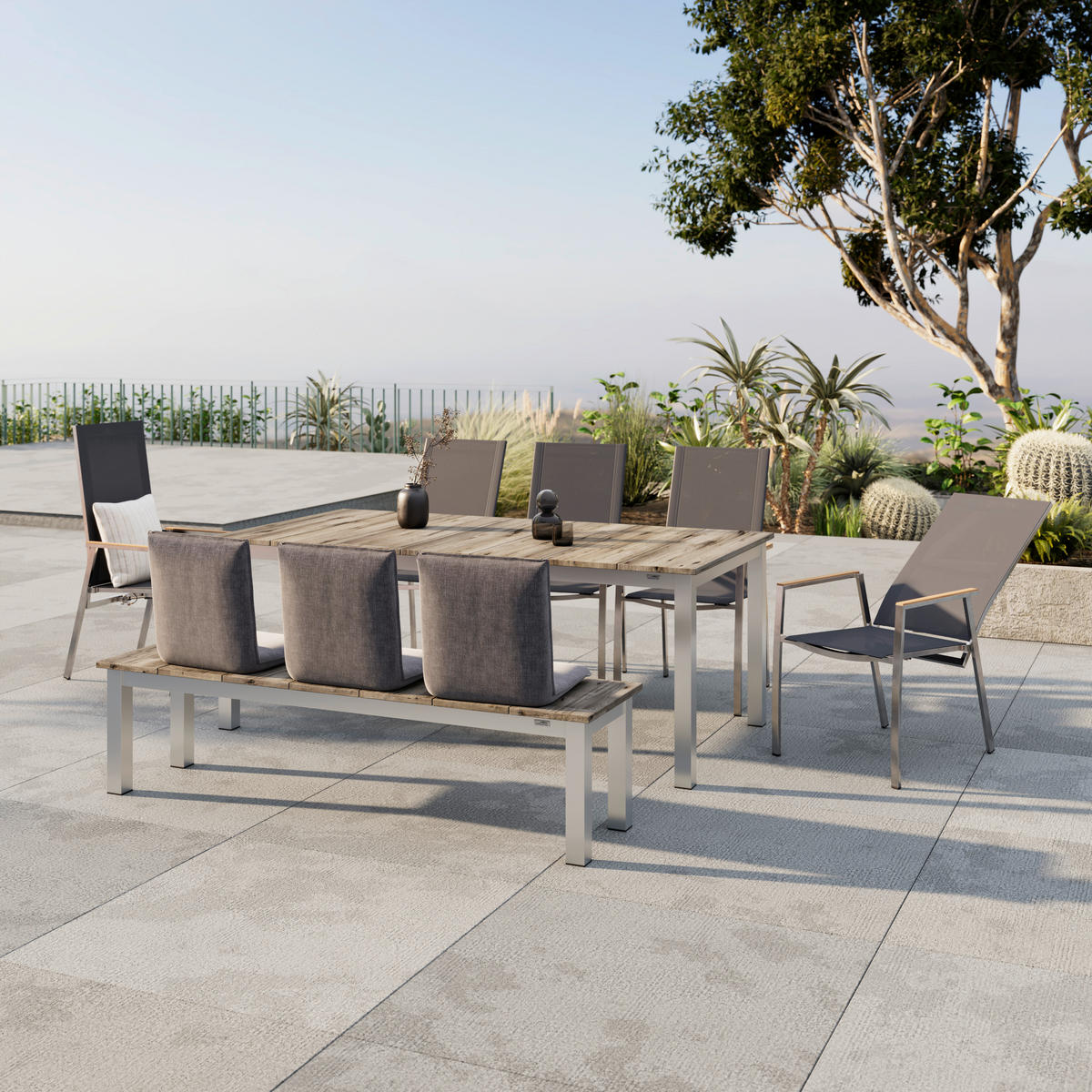 SITZSCHALE - Grau, MODERN, Textil/Metall (45/47/47cm) - Amatio