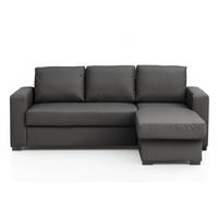 ECKSOFA in Lederlook Dunkelgrau  220/150 cm  - Dunkelgrau, Basics, Kunststoff/Textil (220/150cm) - MID.YOU
