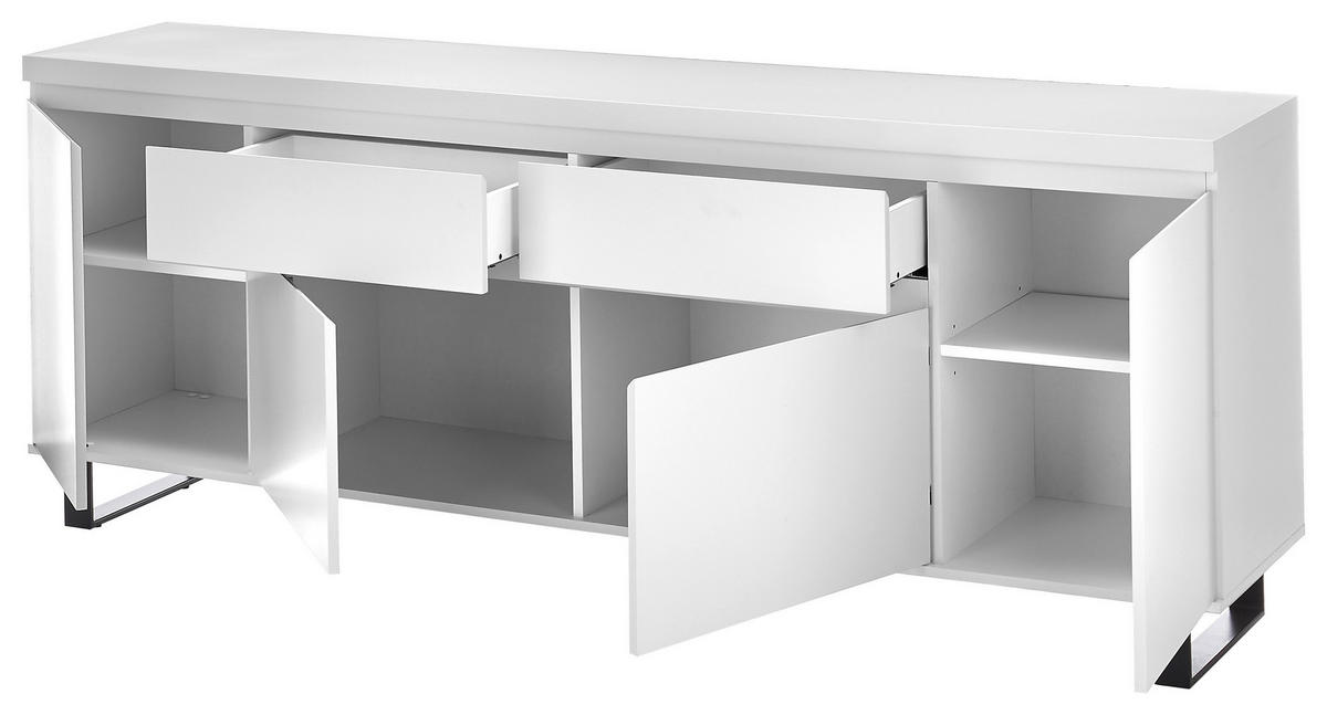 SIDEBOARD Austin  in 191/74/40 cm  - Schwarz/Weiß, Basics, Holzwerkstoff/Metall (191/74/40cm)