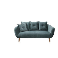 2,5-SITZER in Velours Blau  - Blau/Buchefarben, Modern, Holz/Textil (196/94/103cm) - Livetastic