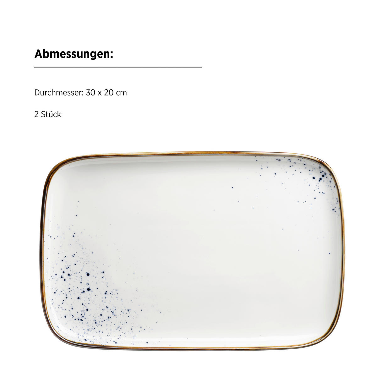 SERVIERPLATTE Pintar     - Blau/Beige, Trend, Keramik (30/2/20cm) - Mäser