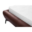 POLSTERBETT 180/200 cm,  in Dunkelbraun, gepolstertes Kopfteil,  - Dunkelbraun/Schwarz, Design, Leder/Metall (180/200cm) - Esposa