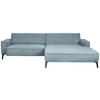 ECKSOFA in Flachgewebe Hellblau  - Schwarz/Hellblau, Design, Textil/Metall (285/190cm) - Johann Jakob