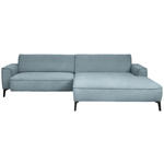 ECKSOFA in Flachgewebe Hellblau  285/190 cm  - Schwarz/Hellblau, Design, Textil/Metall (285/190cm) - Johann Jakob