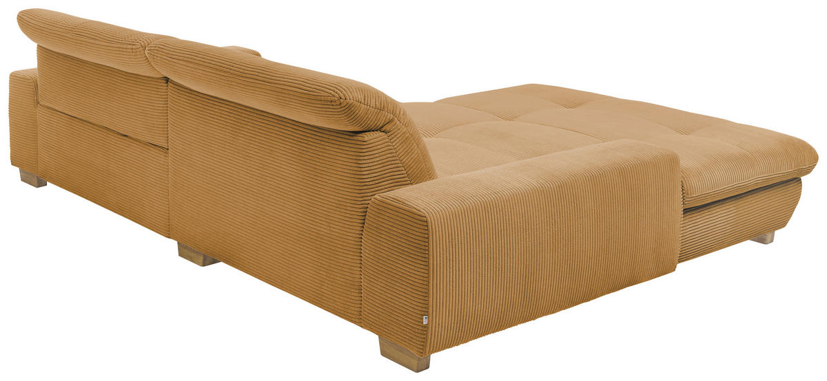 ECKSOFA Honig Cord  - Eichefarben/Honig, Design, Holz/Textil (198/276cm) - SetOne by Musterring