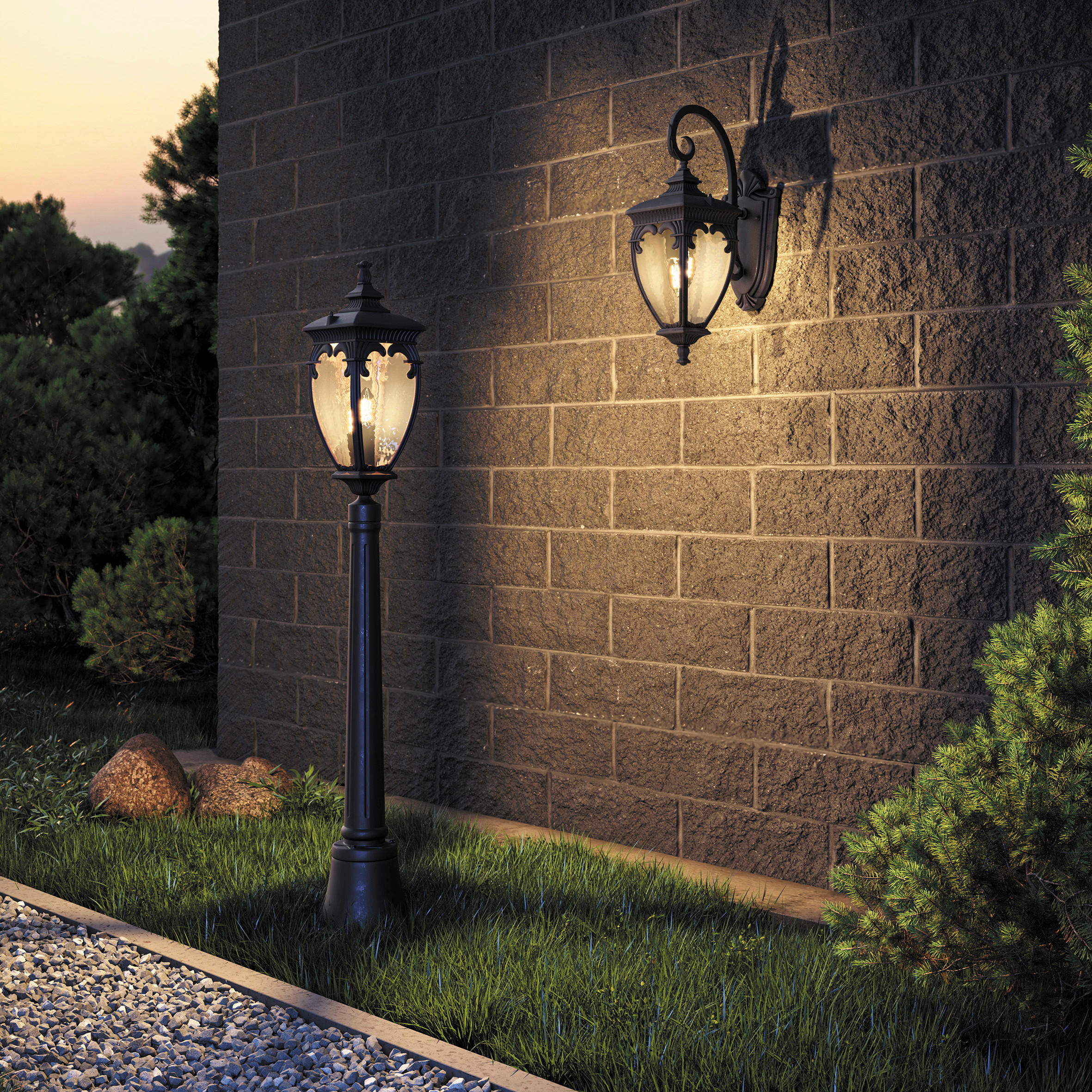 OSVETLENIE PRÍSTUPOVEJ CESTY  - bronzová, Trend, kov/sklo (113/113/15cm)