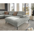 WOHNLANDSCHAFT in Webstoff Silberfarben  - Silberfarben/Schwarz, Design, Textil/Metall (208/354/157cm) - Dieter Knoll