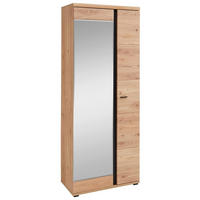 GARDEROBNA OMARA masivno barve hrasta, barve jesena - barve jesena/črna, Natur, kovina/leseni material (80/203/40cm) - Linea Natura