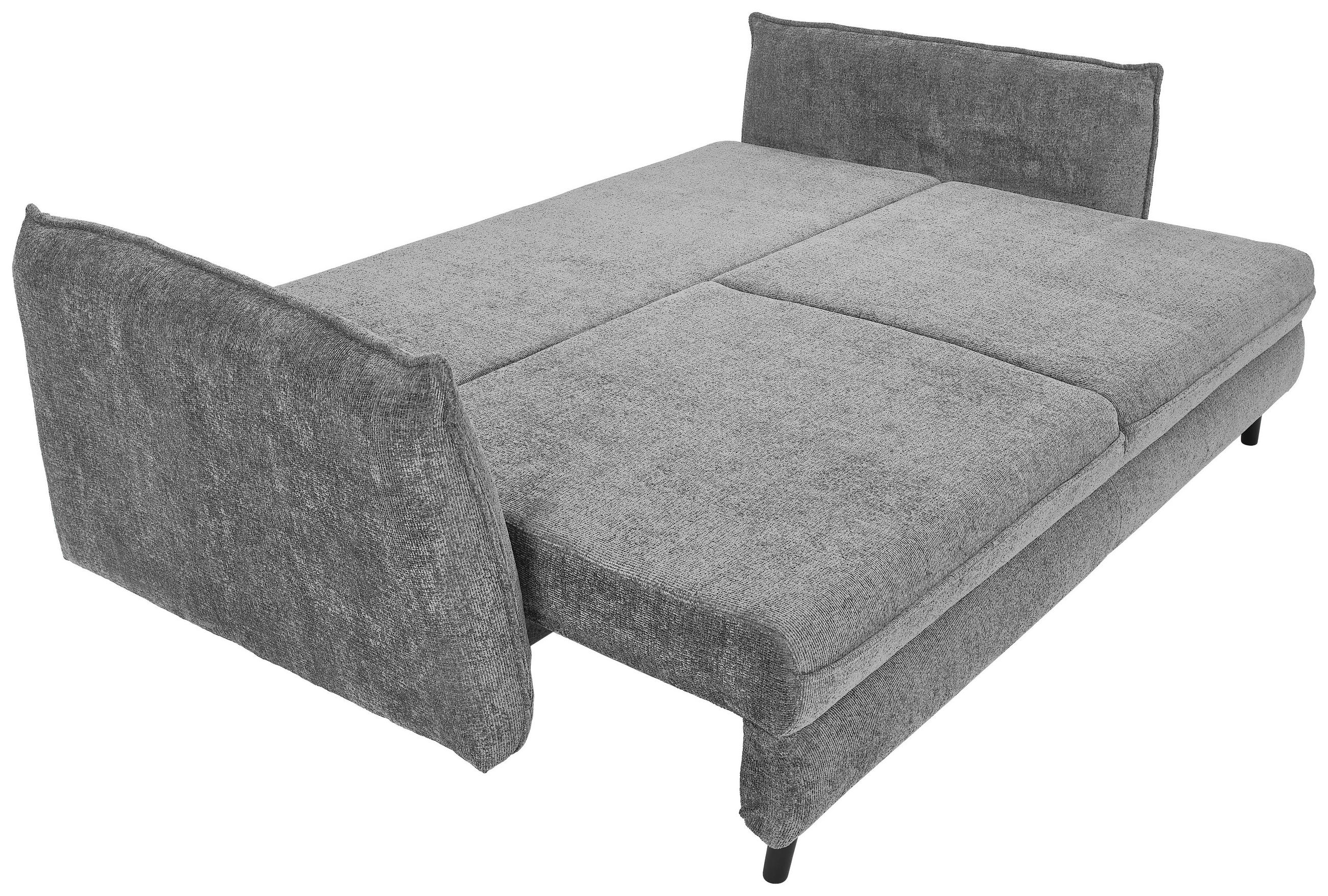 SCHLAFSOFA in Chenille Hellgrau  - Hellgrau/Schwarz, KONVENTIONELL, Holz/Textil (238/99/108cm) - Carryhome