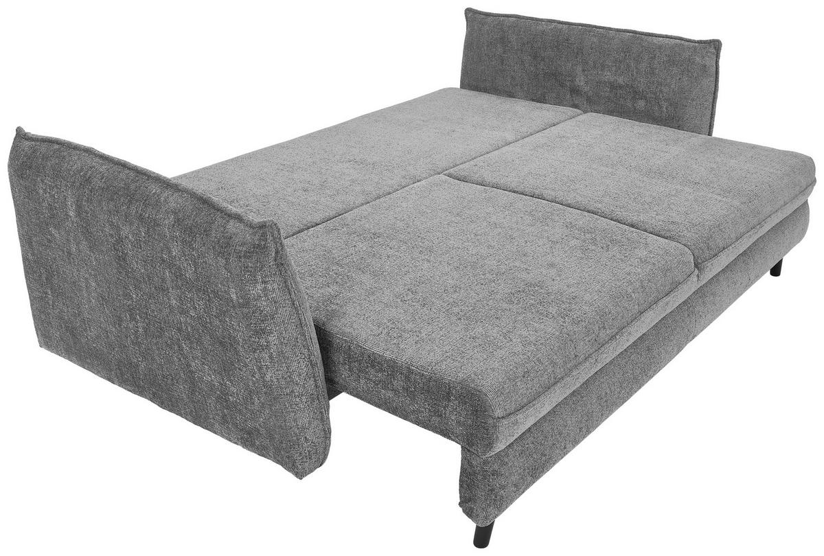 SCHLAFSOFA  mit Liegefunktion, Schlafen auf Sitzhöhe, Rücken echt Chenille Hellgrau  - Hellgrau/Schwarz, KONVENTIONELL, Holz/Textil (238/99/108cm) - Carryhome