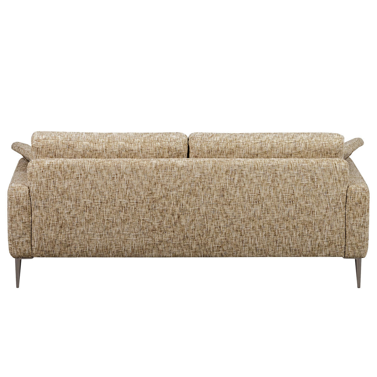 3,5-SITZER - Hellbraun/Schwarzchrom, Design, Textil/Metall (207/85/92cm) - Livetastic