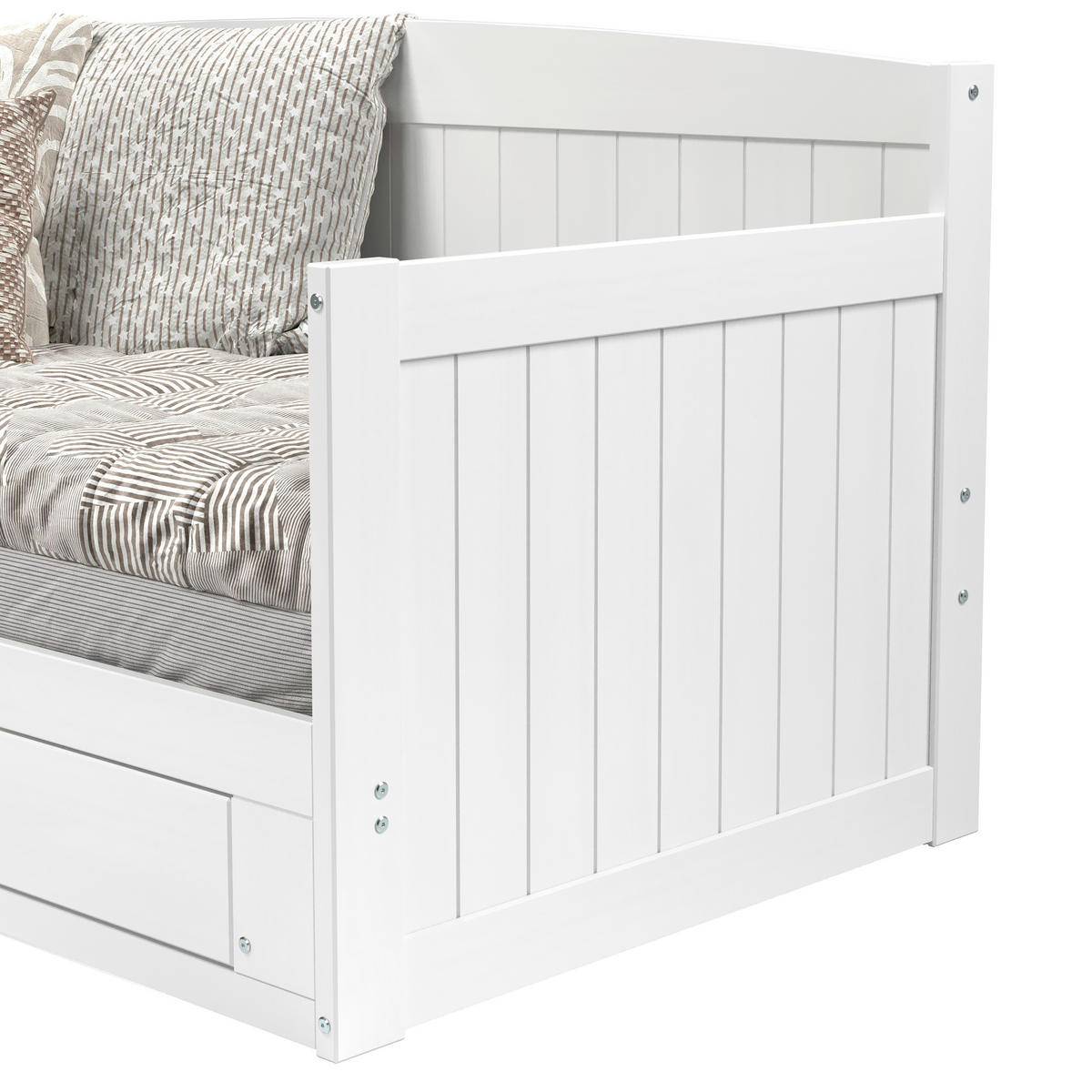 AUSZIEHBETT 200/100-236 cm  in Weiß  - Naturfarben/Weiß, MODERN, Holz/Holzwerkstoff (200/100-236cm) - MID.YOU