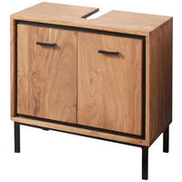 WASCHBECKENUNTERSCHRANK 60/60/32 cm  - Schwarz/Naturfarben, KONVENTIONELL, Holz/Metall (60/60/32cm) - Landscape