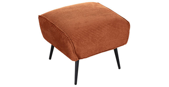 HOCKER Cord Kupferfarben  - Schwarz/Kupferfarben, Design, Textil/Metall (60/49/53cm) - Landscape