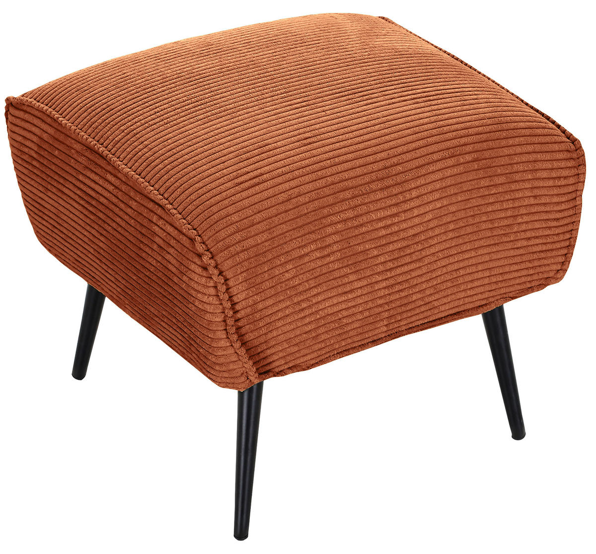 HOCKER in Textil Kupferfarben  - Schwarz/Kupferfarben, Design, Textil/Metall (60/49/53cm) - Landscape