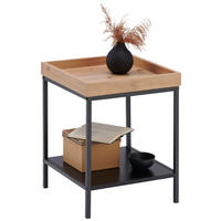 BEISTELLTISCH in Metall, Holzwerkstoff 40/40/50 cm  - Eichefarben/Schwarz, Basics, Holzwerkstoff/Metall (40/40/50cm) - Xora