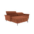 ECKSOFA Rostfarben Flachgewebe Rücken echt, Kopfteilverstellung, Sitztiefenverstellung  - Rostfarben/Schwarz, KONVENTIONELL, Textil/Metall (175/272cm) - Carryhome