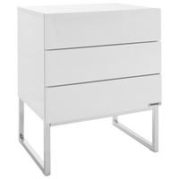 NOČNÍ STOLEK, bílá, barvy chromu, 50/60/40 cm - bílá/barvy chromu, Design, kov/kompozitní dřevo (50/60/40cm) - Livetastic