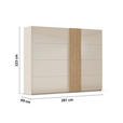 SCHWEBETÜRENSCHRANK  in Eichefarben, Champagner  - Champagner/Eichefarben, Design, Glas/Holzwerkstoff (281/223/68cm) - Novel