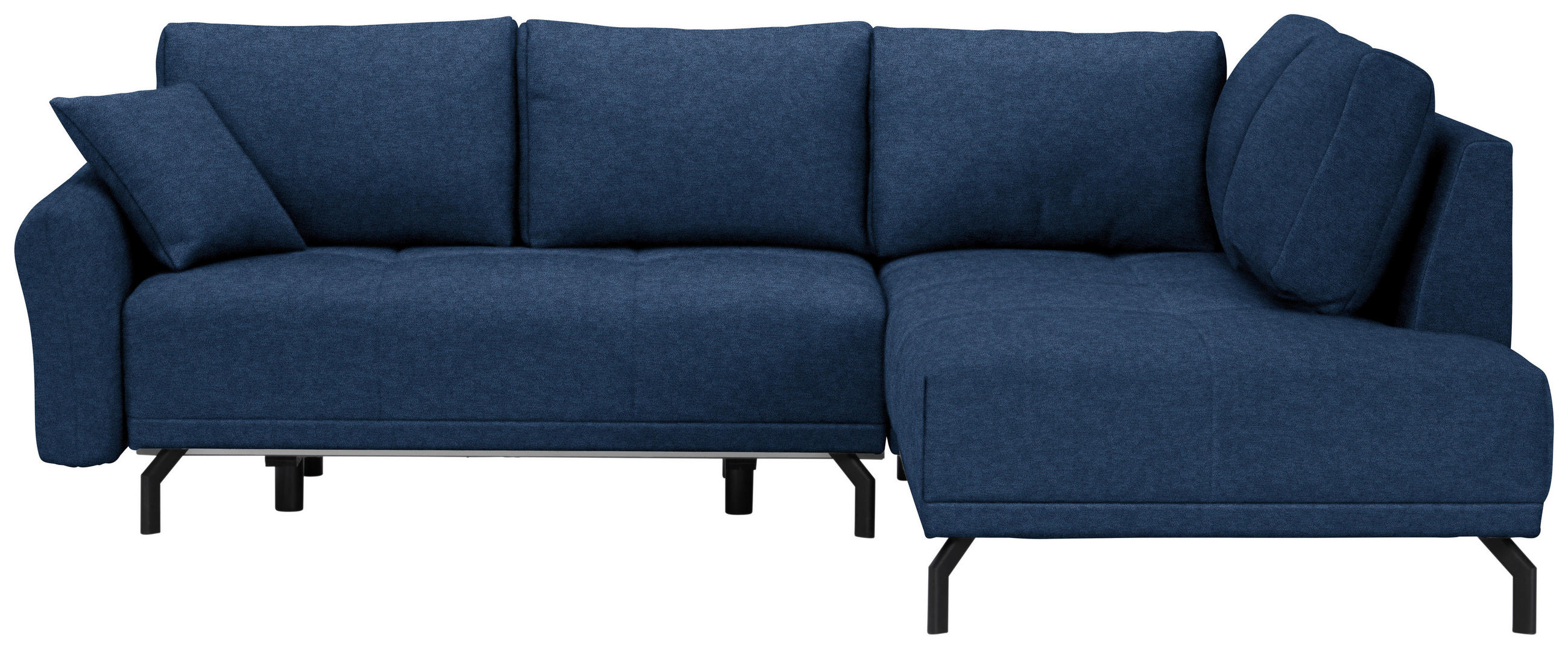 ECKSOFA in Webstoff Dunkelblau  250/191 cm  - Schwarz/Dunkelblau, Design, Textil/Metall (250/191cm) - Carryhome