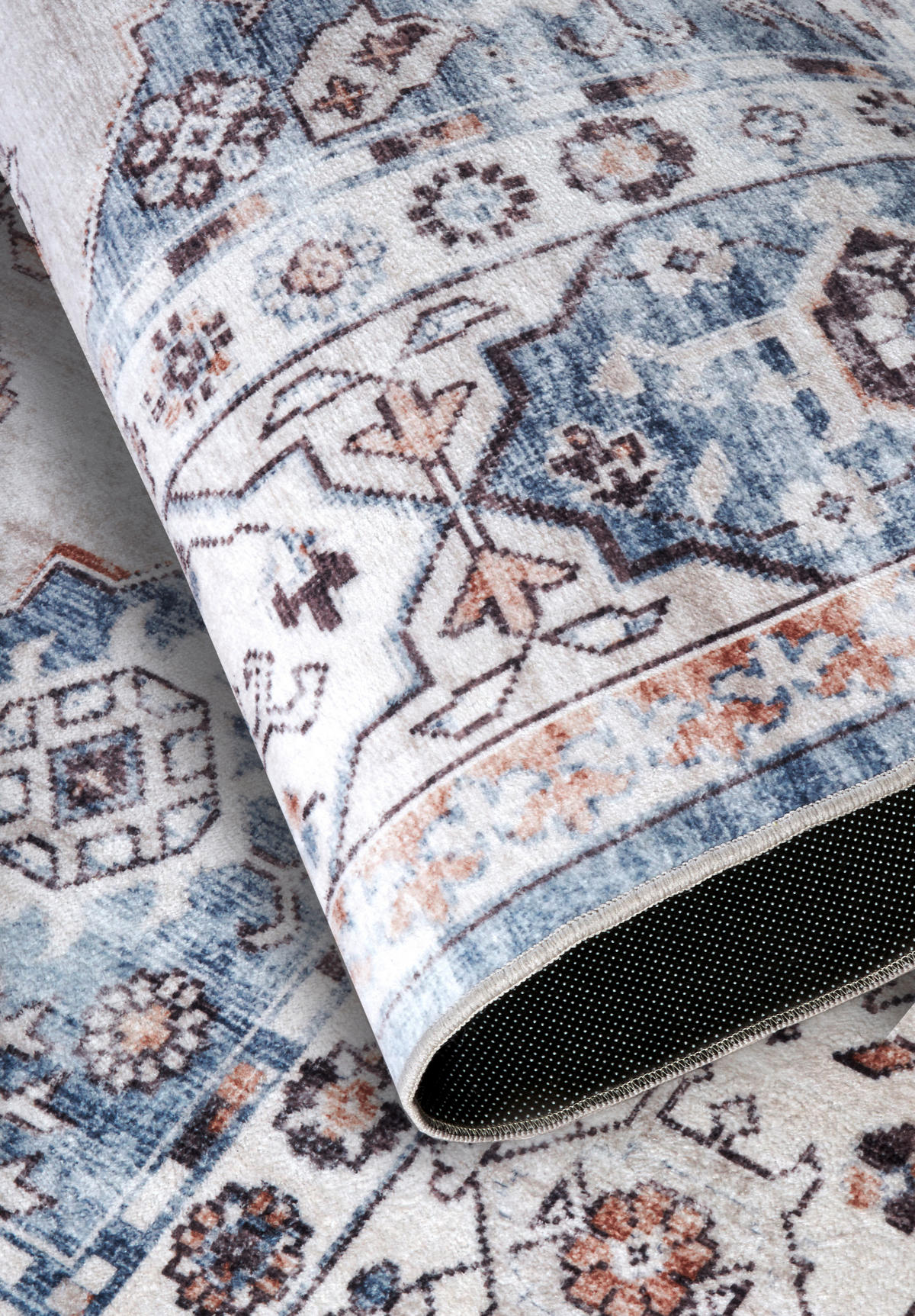VINTAGE-TEPPICH 80/150 cm Asya Dunkelblau, Kupferfarben  - Dunkelblau/Kupferfarben, Design, Kunststoff (80/150cm)
