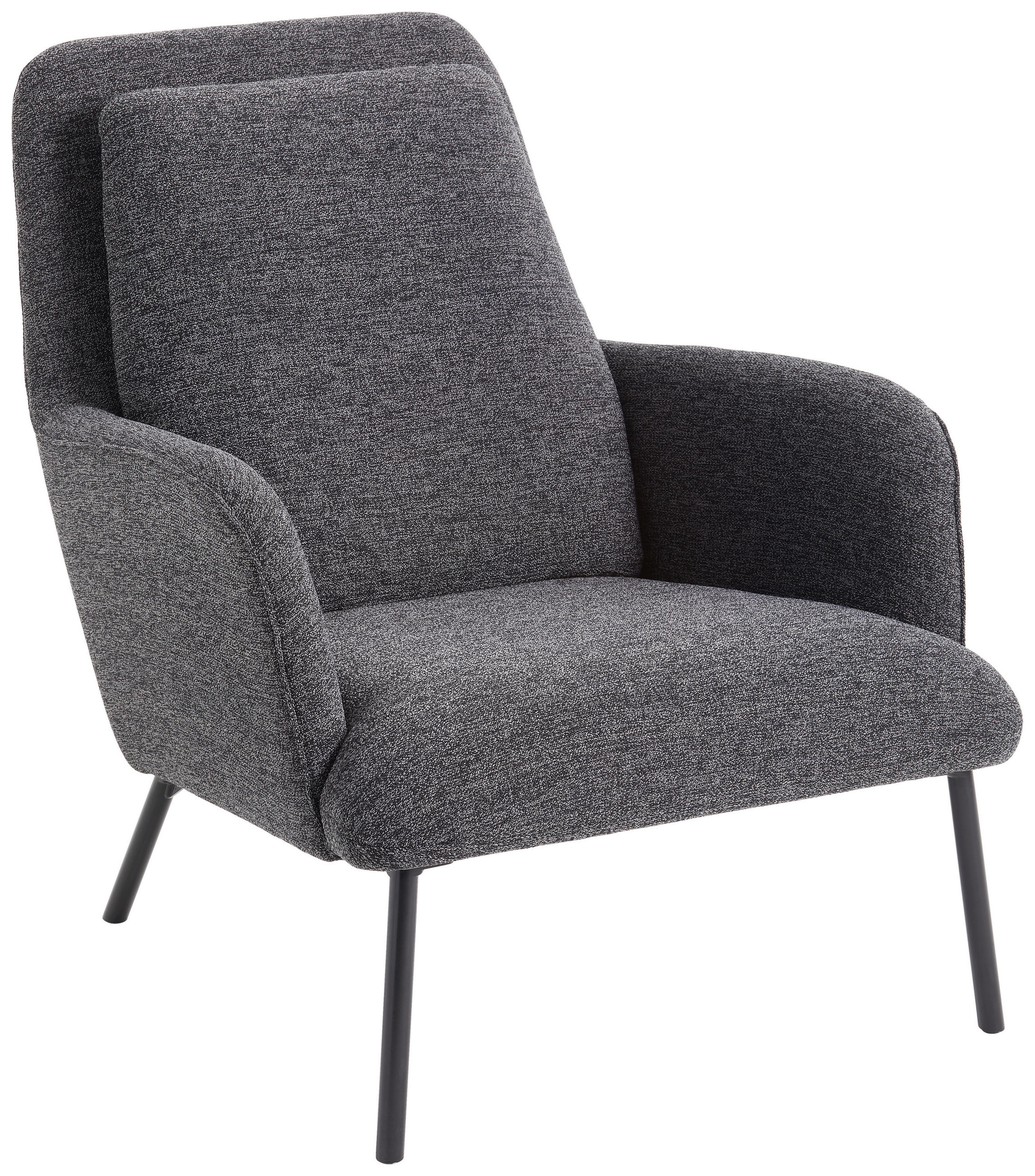 SESSEL in Flachgewebe Anthrazit  - Anthrazit/Schwarz, Design, Textil/Metall (73/85/96cm) - Johann Jakob