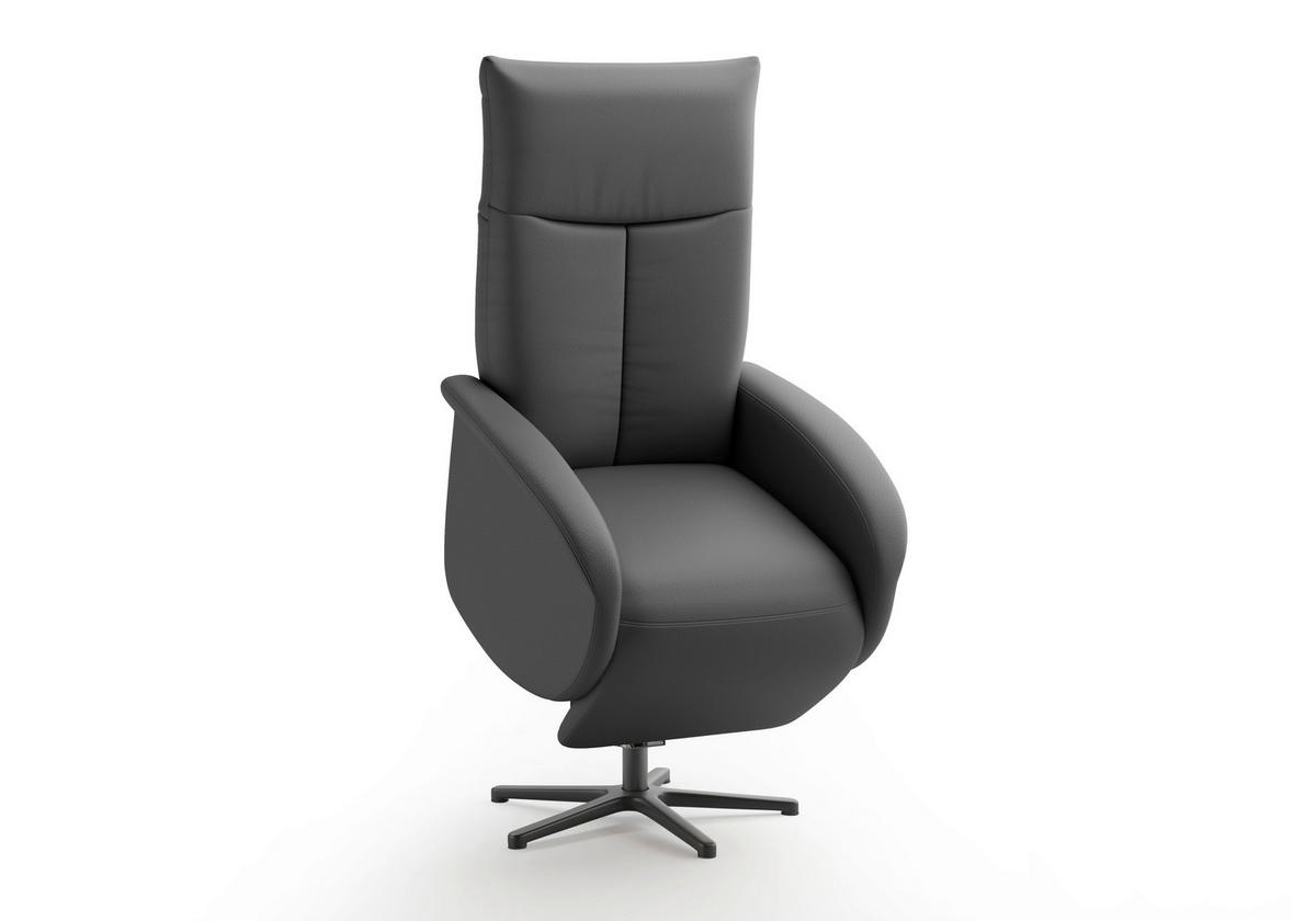 DREHSTUHL  in Schwarz  - Schwarz, MODERN, Leder/Metall (75/112/82cm) - Sit & More