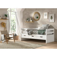 STAURAUMBETT 90/200 cm  in Weiß  - Naturfarben/Weiß, MODERN, Holz (90/200cm) - Vipack