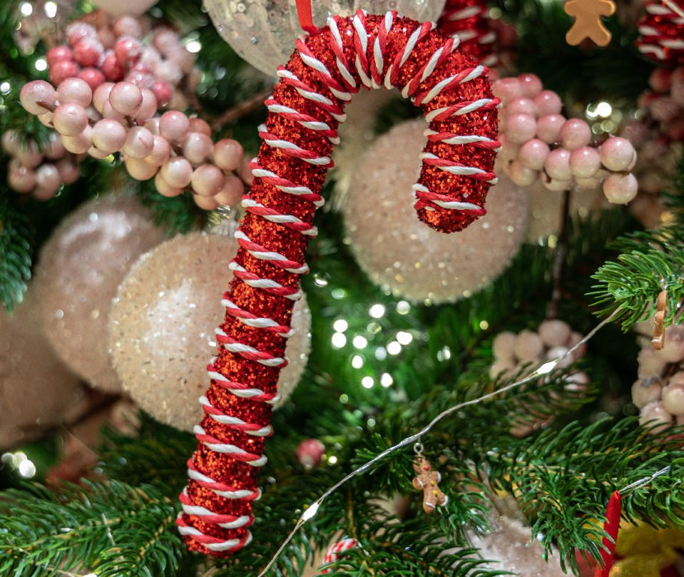 VIANOČNÁ OZDOBA - biela/červená, Basics, plast (3,00/8,00/20,50cm) - X-Mas