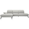 ECKSOFA Grauweiß Chenille  - Grauweiß/Schwarz, Design, Textil/Metall (180/289cm) - Stylife