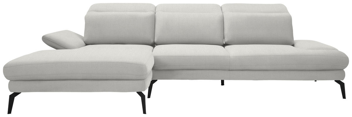 HÖRNSOFFA i chenille gråvit  - gråvit/svart, Design, metall/textil (180/289cm) - MID.YOU