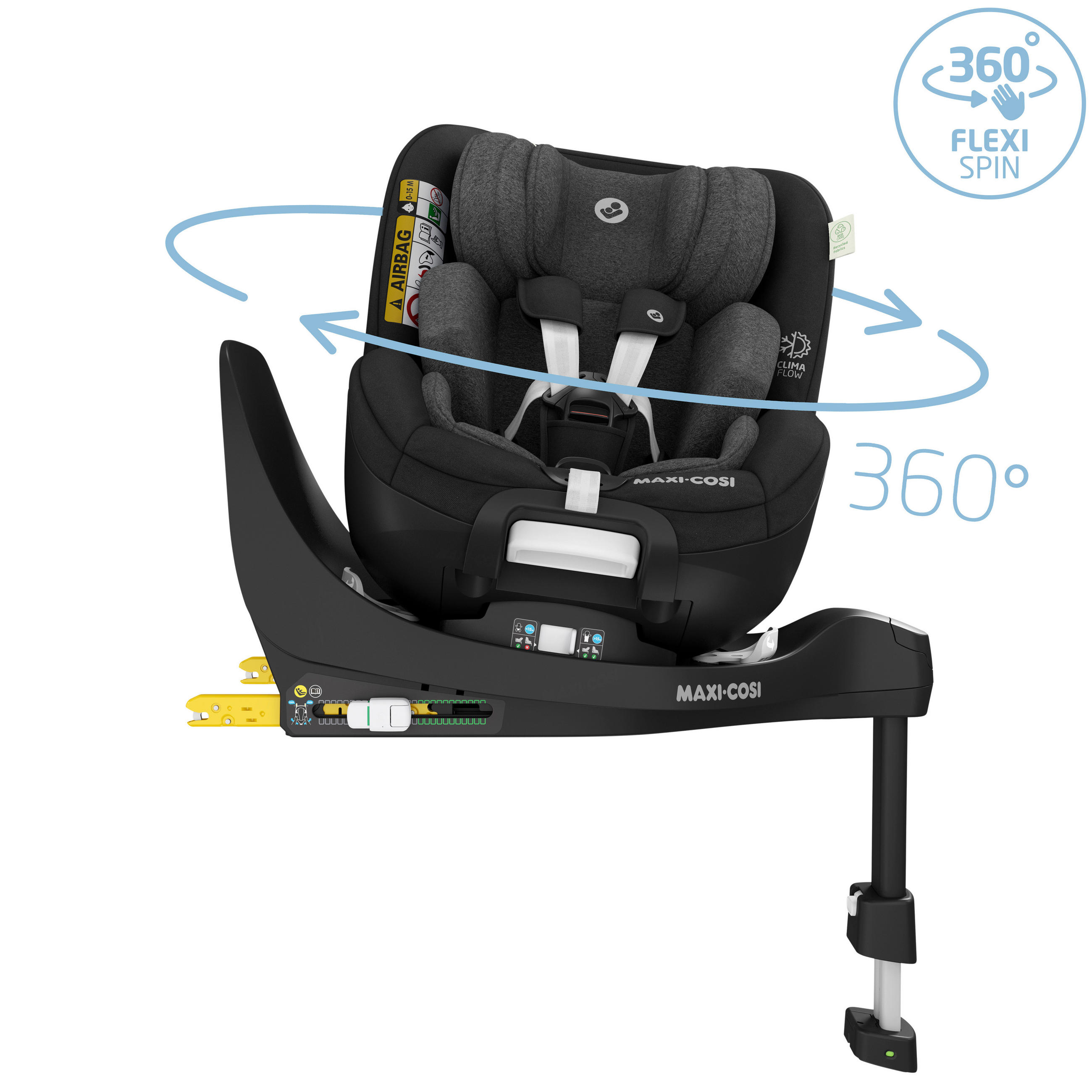 REBOARDER-KINDERSITZ Mica Pro Eco  - Schwarz, Basics, Kunststoff/Textil (44,2/64,8/68,3cm) - Maxi-Cosi