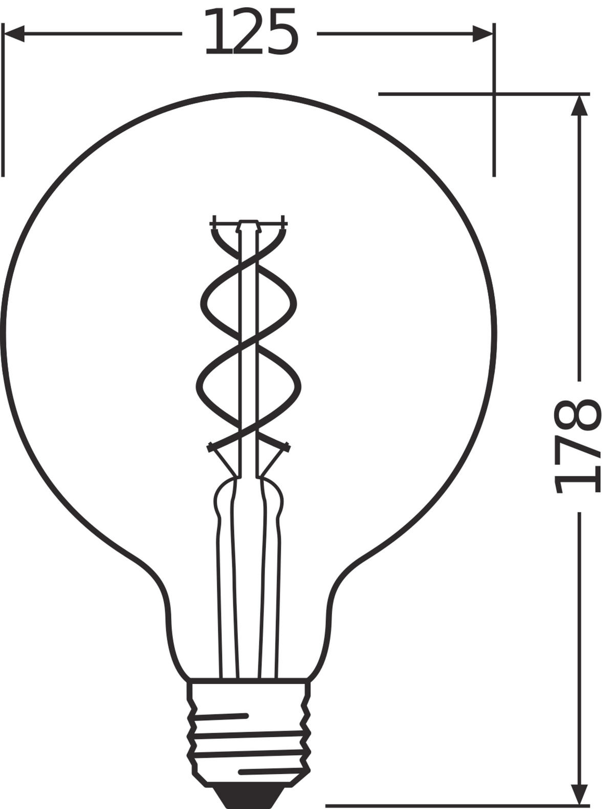 LED-LEUCHTMITTEL E27 4 W 300 lm  - Goldfarben, Basics, Glas (12,4/16,8cm) - Osram