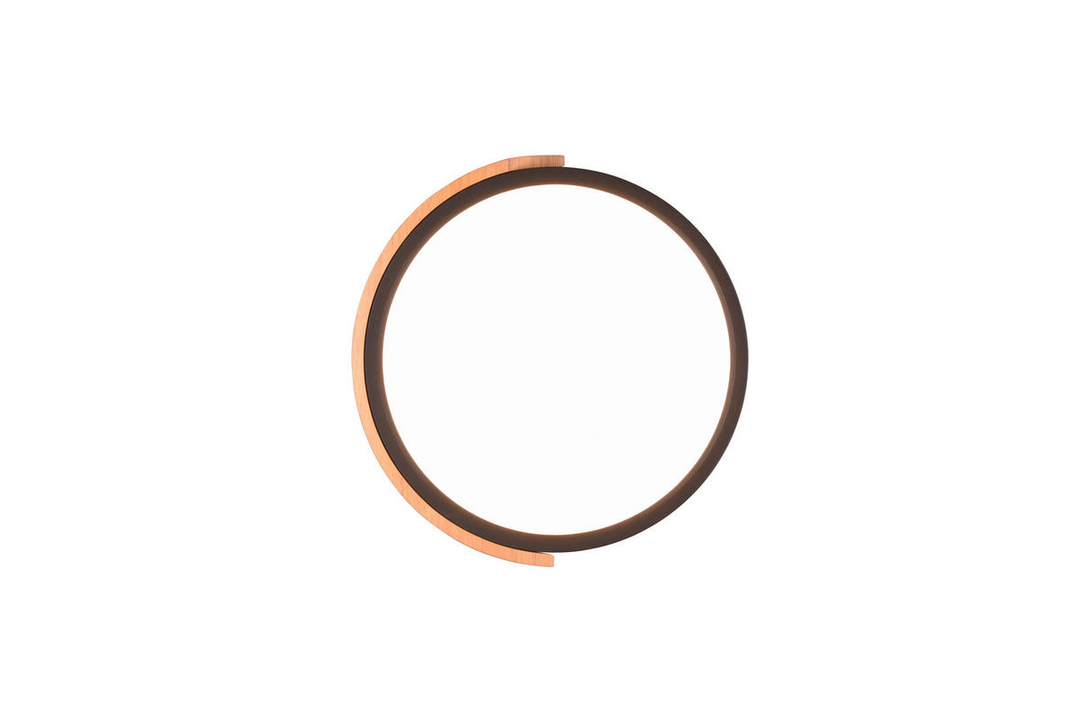LED-DECKENLEUCHTE  31,5/3,5 cm    - Schwarz/Braun, Basics, Holz/Kunststoff (31,5/3,5cm)
