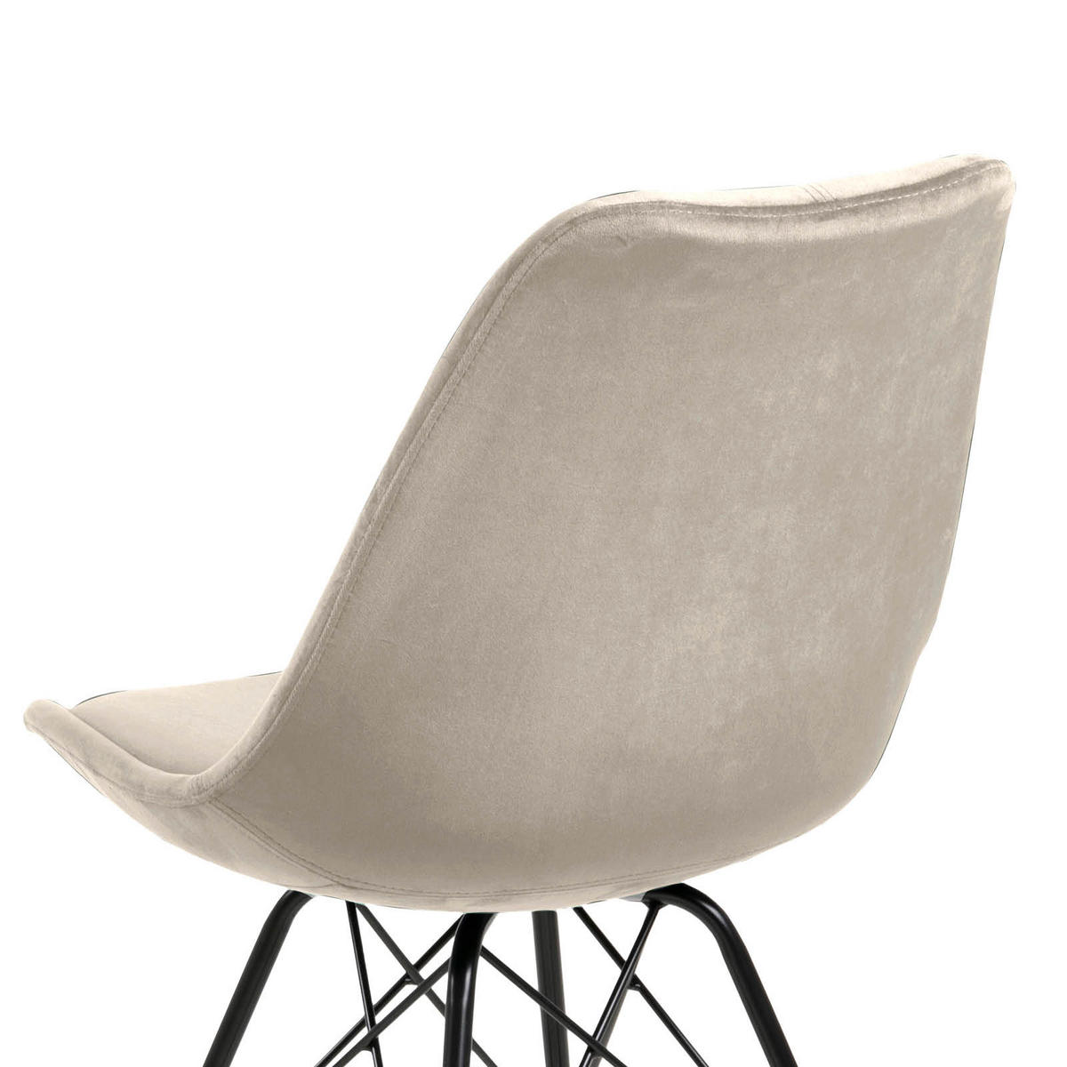 STUHL Samt Sandfarben  - Sandfarben/Schwarz, Trend, Textil/Metall (48,5/85,5/54cm) - Carryhome