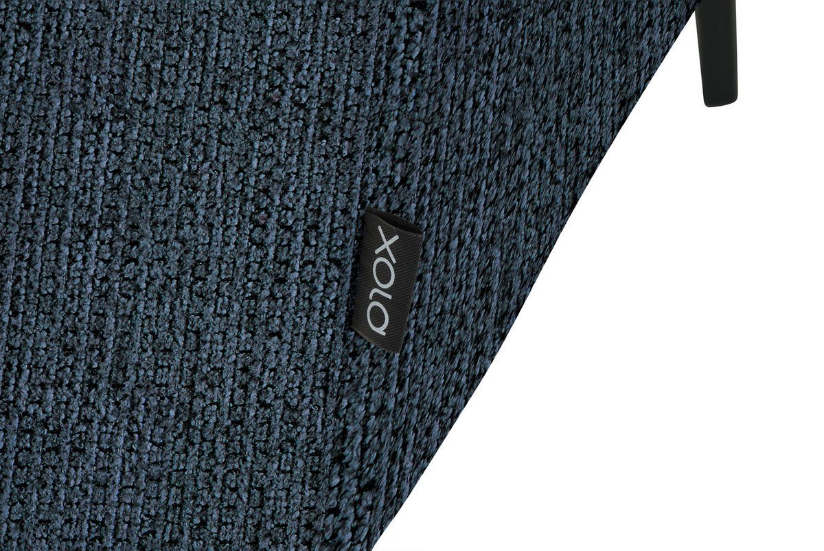 ECKSOFA in Webstoff Blau  205/280 cm  - Blau/Schwarz, Design, Textil/Metall (205/280cm) - Xora