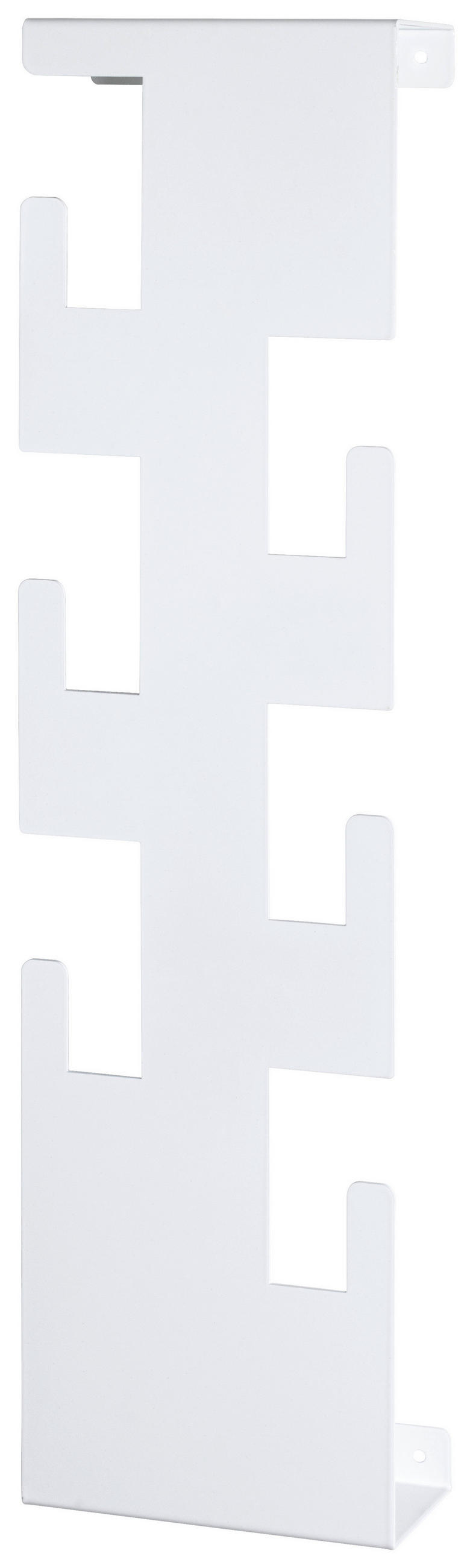 NÁSTĚNNÁ ŠATNA - bílá, Design, kov (15/60/8cm)