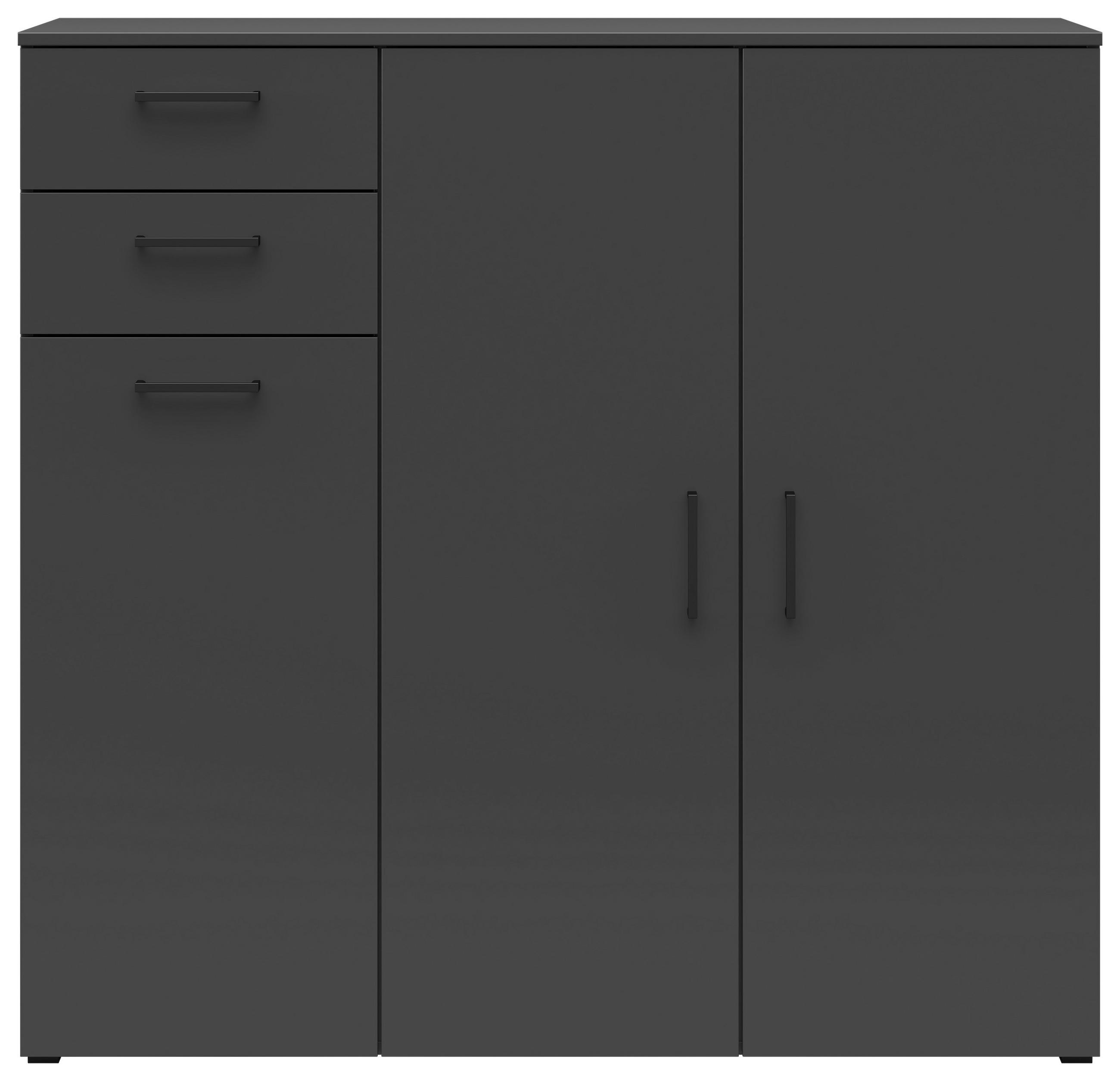KOMODA, barvy grafitu, 120/115/40 cm - černá/barvy grafitu, Moderní, kompozitní dřevo/plast (120/115/40cm) - Carryhome