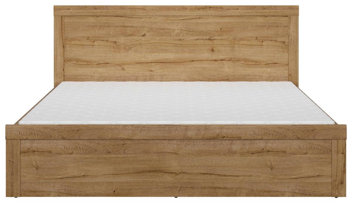 ÁGY 180/200 cm  tölgyfa  - fekete/tölgyfa, Modern, műanyag/faalapú anyag (180/200cm) - MID.YOU