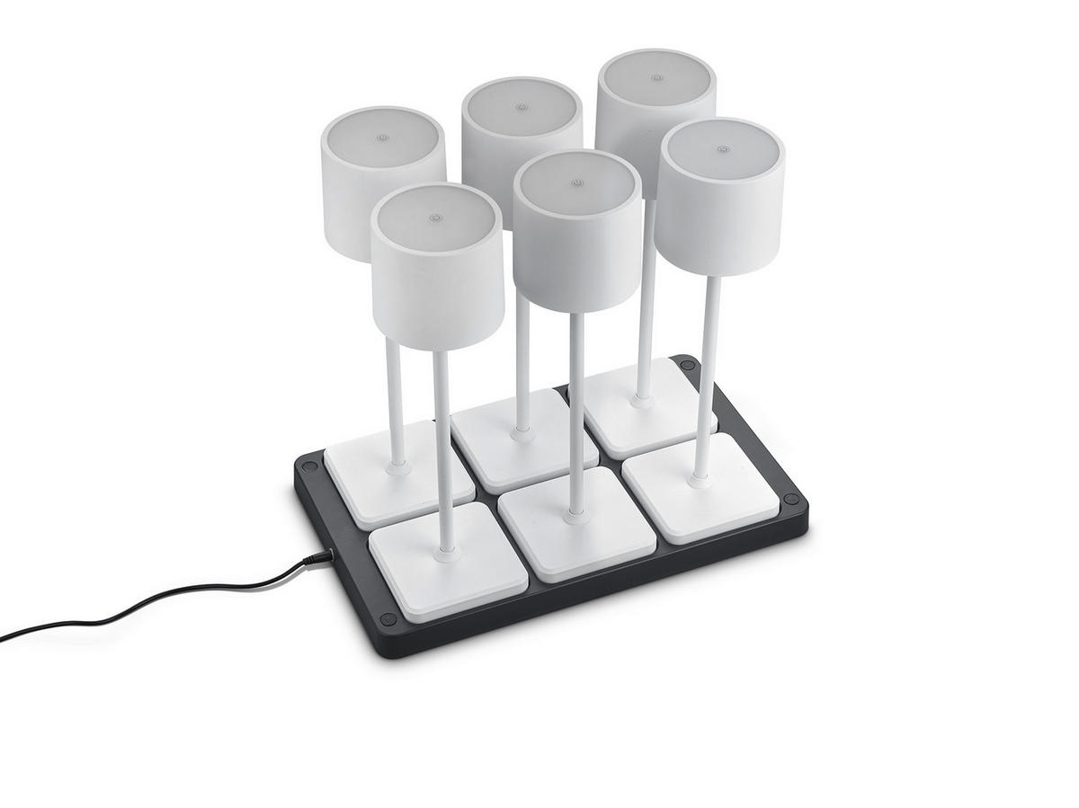 AKKU-TISCHLEUCHTE - Weiss, Konventionell, Kunststoff (42,7/40/26cm)