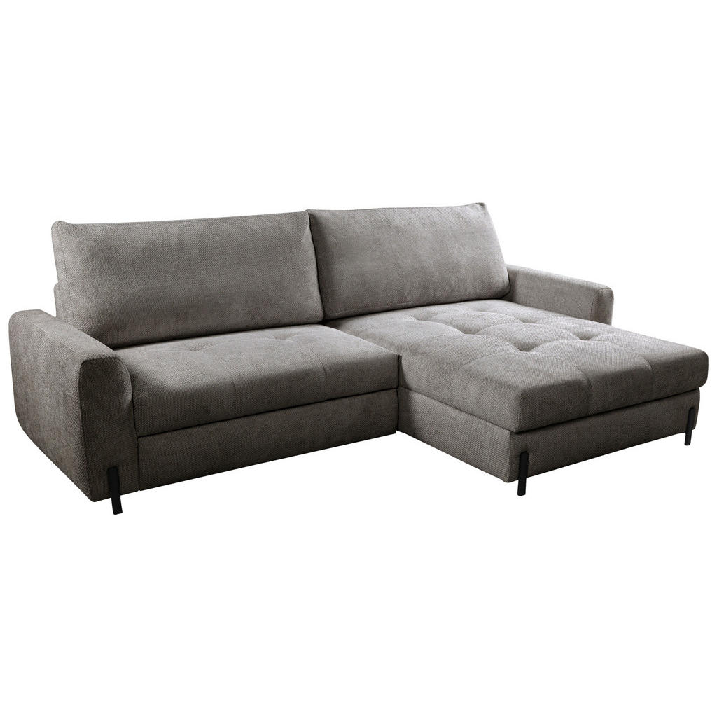 Thumbnail - Mid.you Ecksofa, Graubraun, Textil, 3-Sitzer, Ottomane rechts, L-Form, 265x162 cm, Made in EU, Liegefunktion, Rücken ech...