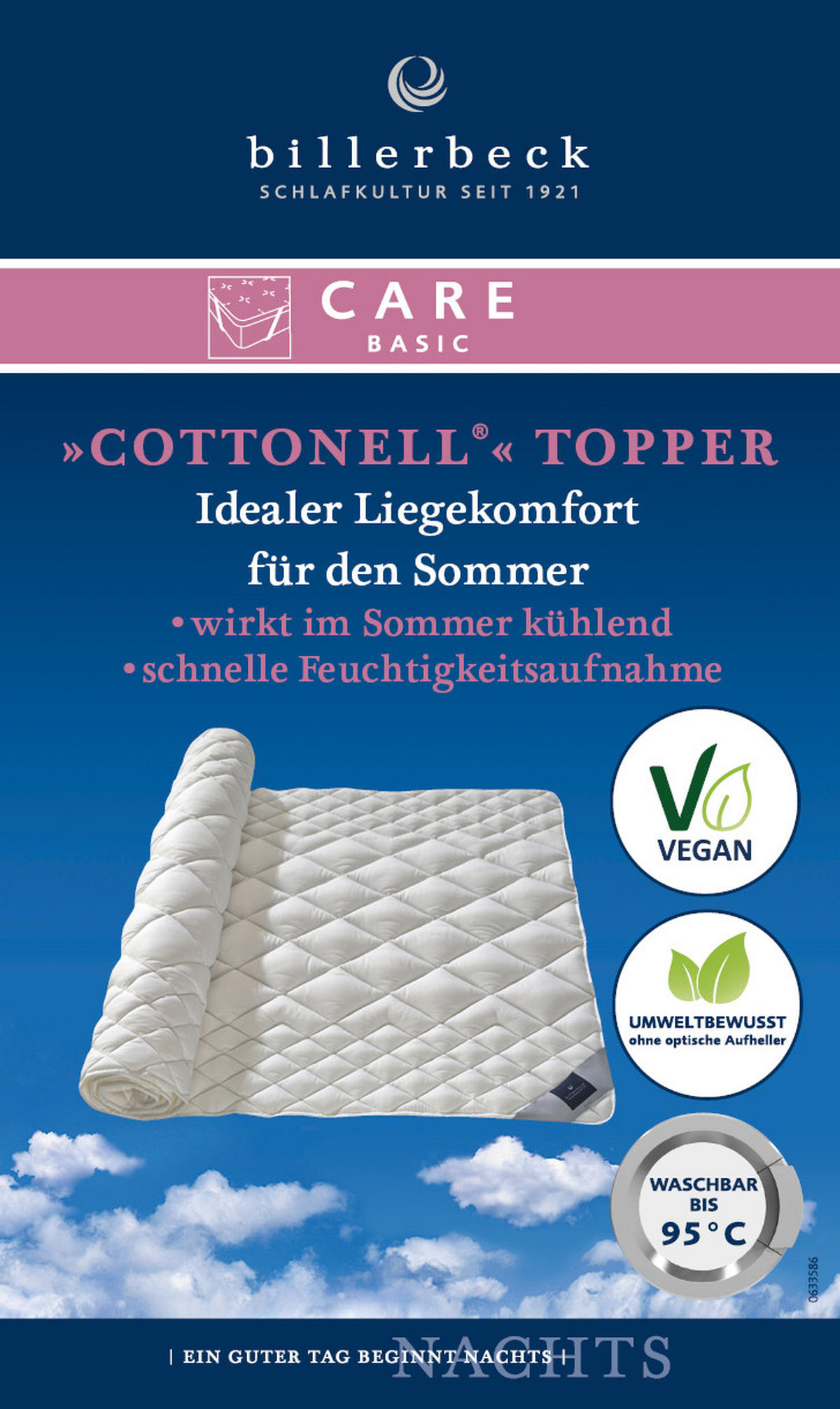 KOMFORTAUFLAGE - Weiß, Basics, Naturmaterialien (140/200cm) - Billerbeck