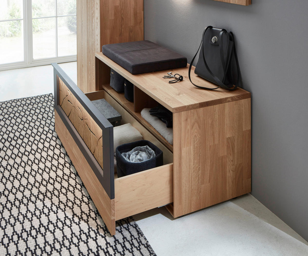 GARDEROBE  in 233,8/182/45,2 cm  - Wildeiche, Design, Glas/Holz (233,8/182/45,2cm) - Valdera