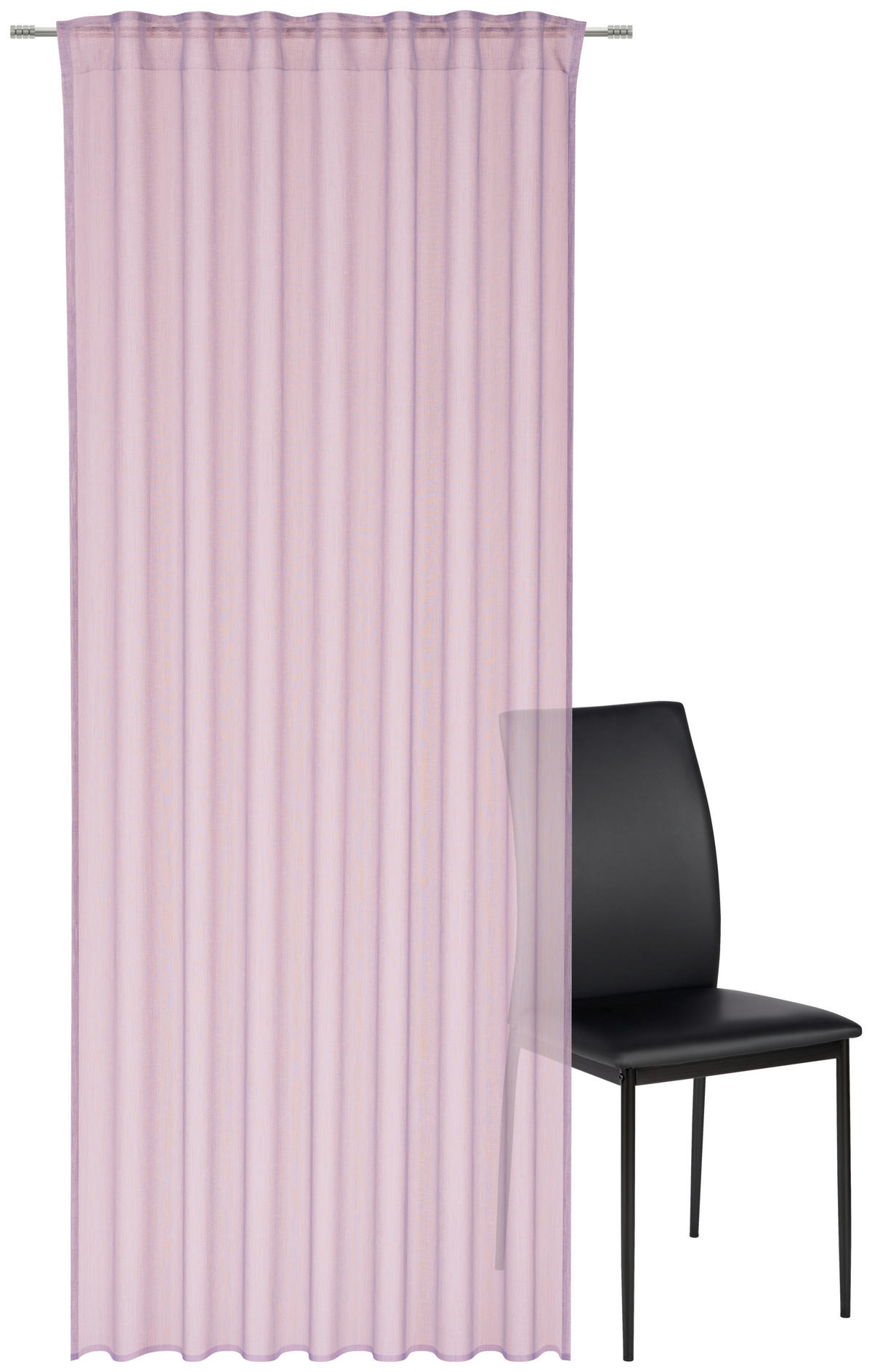 FERTIGVORHANG transparent  - Rosa, Basics, Textil (140/245cm) - Esposa