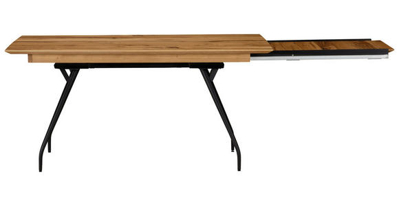 AUSZIEHTISCH Schwarz, Eichefarben rechteckig ausziehbar, in verschiedenen Größen erhältlich - Eichefarben/Schwarz, Design, Holz/Holzwerkstoff (160(210)/90/76cm) - Moderano