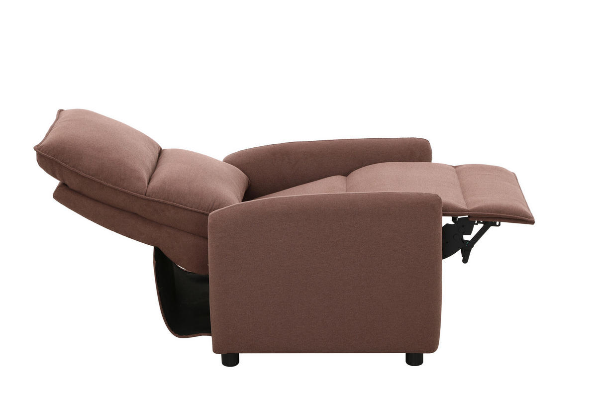 Fotoliu Pentru Televizor din lemn, metal, plastic, textil, maro - maro/negru, Konventionell, plastic/lemn (74/101/95cm) - Carryhome