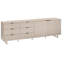 TV-ELEMENT Schwarz, Kaschmir  220/70/38 cm  - Kaschmir/Schwarz, MODERN, Holzwerkstoff/Metall (220/70/38cm) - Carryhome